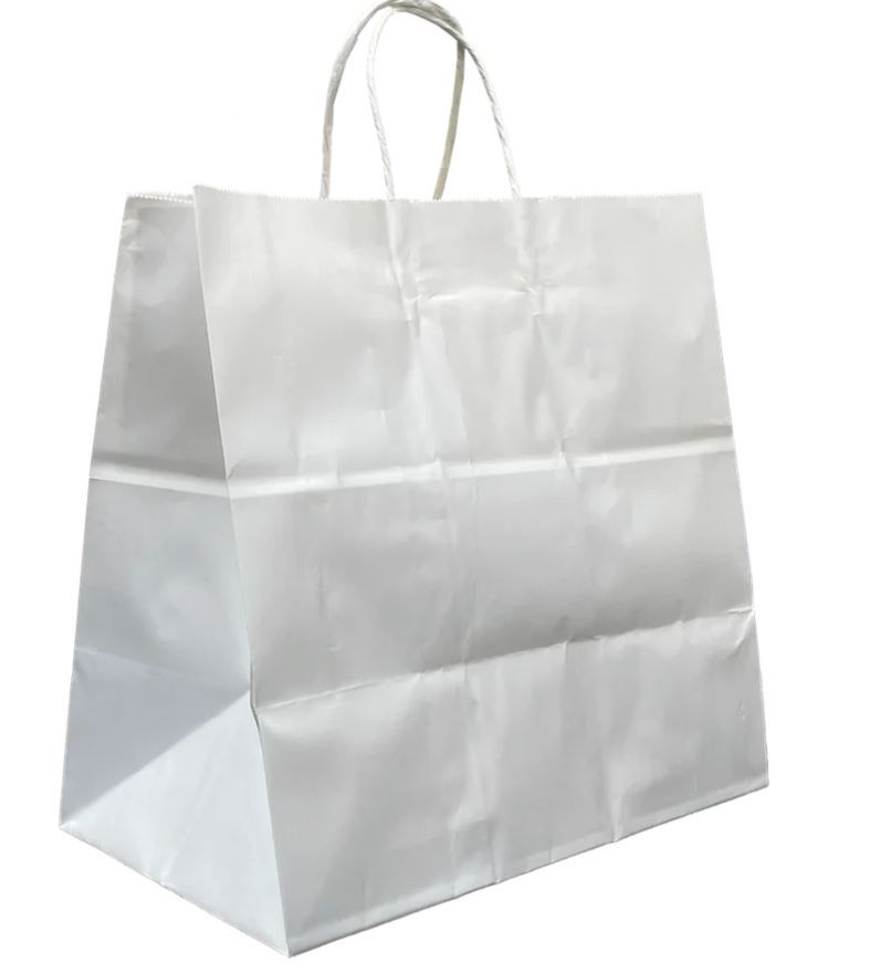 Custom White Medium Twisted Paper Take away Bag